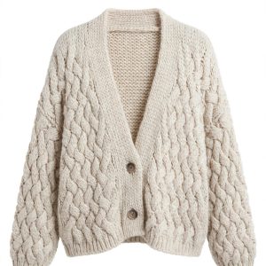Cardigan a trama intrecciata